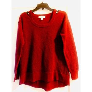Michael Kors maroon long sleeve sweater gold shimmer medium top shirt
